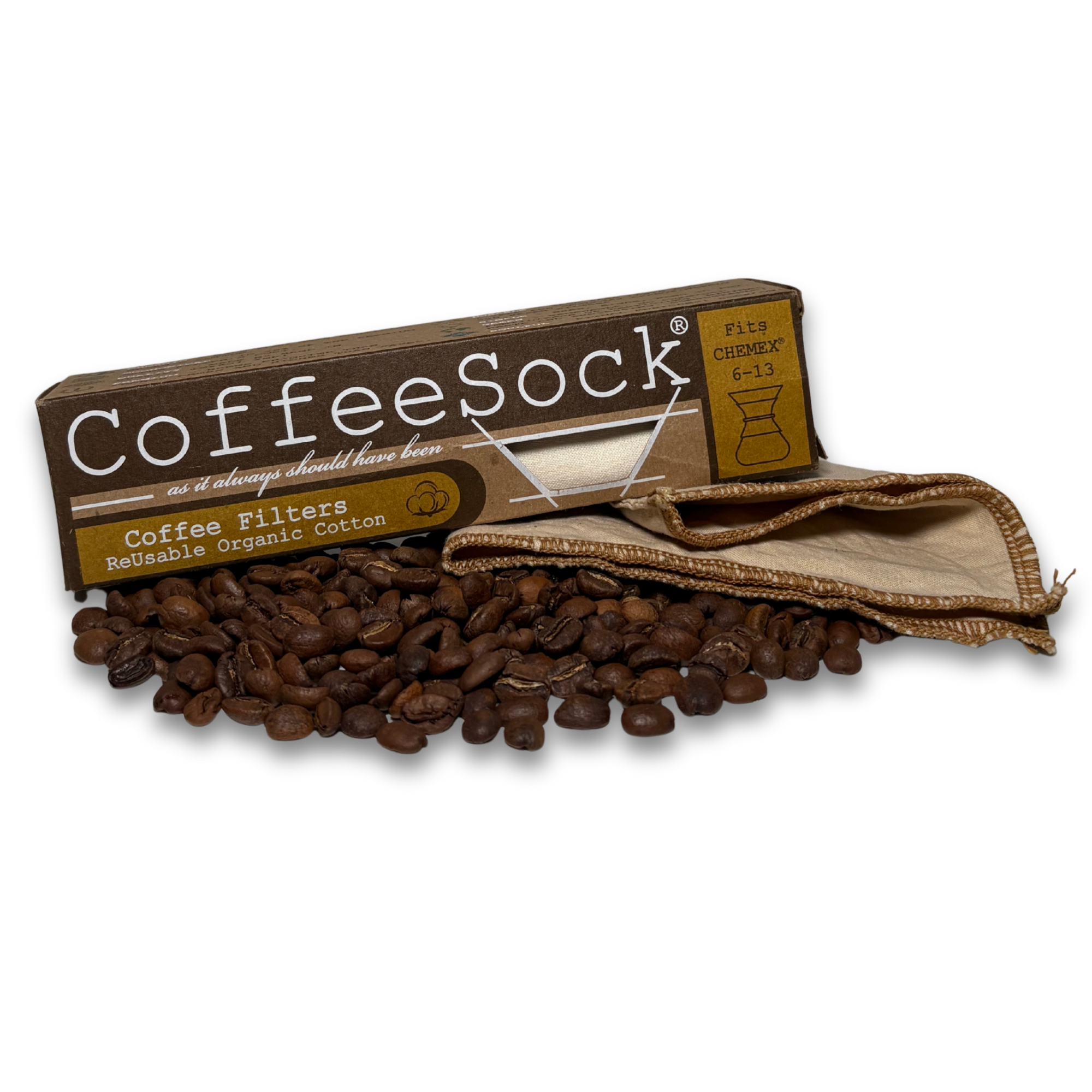 Reusable, Environmentally Friendly Coffee Sock (Filter 2 pack)